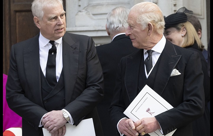 King Charles and his brother Andrew