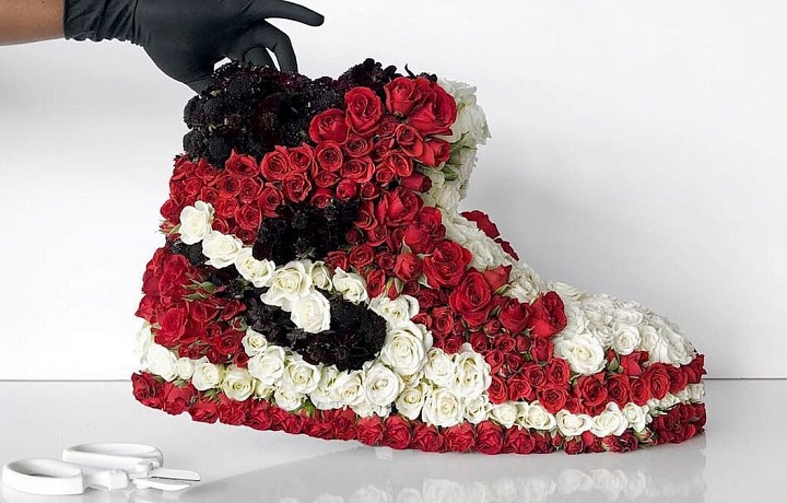 Mr. Flower Fantastics with his work