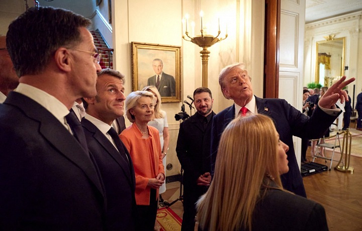 President Trump and European leaders in the White House