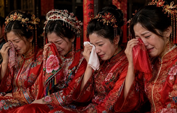 The bride sits down every day, often in the evening, and begins to cry, initially alone, later with other women from the family.