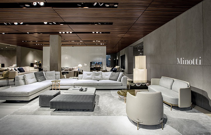 Minotti, showroom full of inspiration